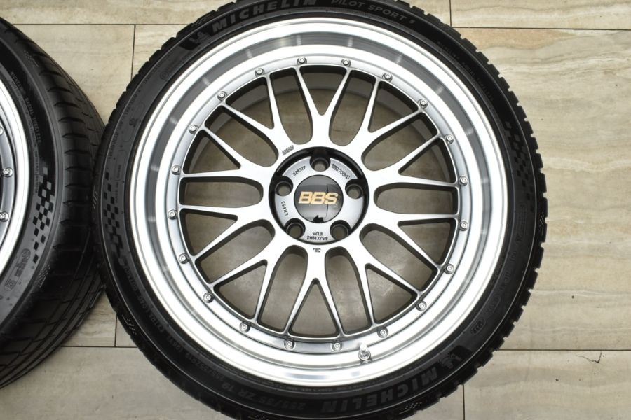 鍛造 美品 バリ溝】BBS LM LM453 19in 8.5J +25 PCD112 ミシュラン 