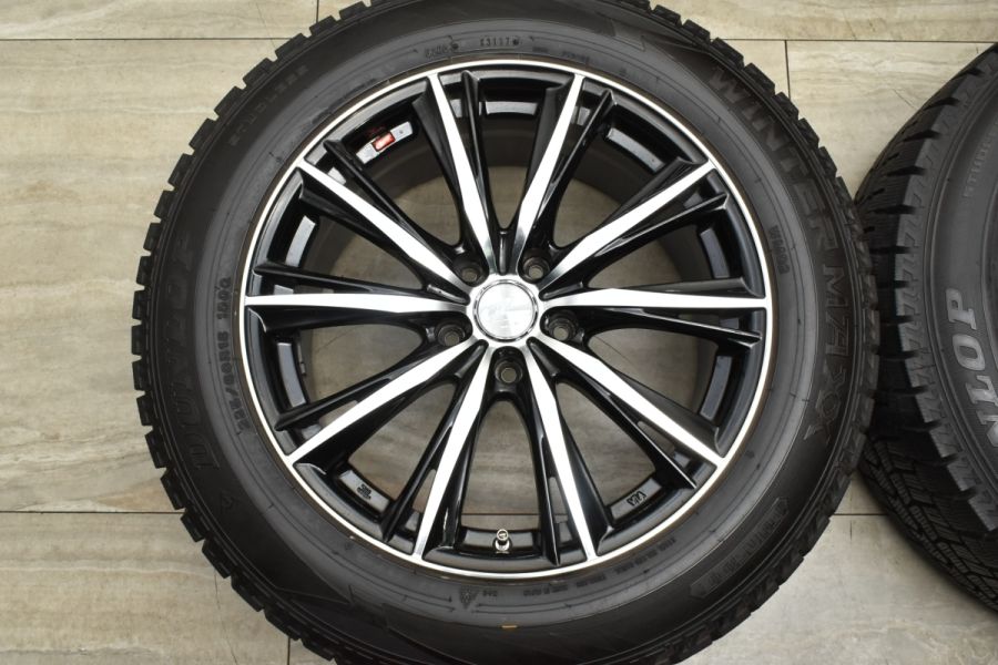 【美品】レオニス WX 18in 8J +42 PCD114.3 ダンロップ ウィンターマックス WM02 225/60R18 RAV4 ハリアー  エクストレイル CX-5