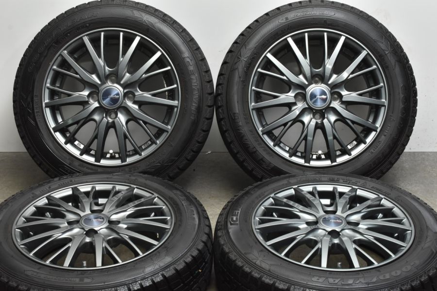 【バリ溝 美品】ラブリオン 14in 5.5J +38 PCD100 グッドイヤー アイスナビ6 165/65R14 タンク パッソ ルーミ トール  ストーリア ブーン