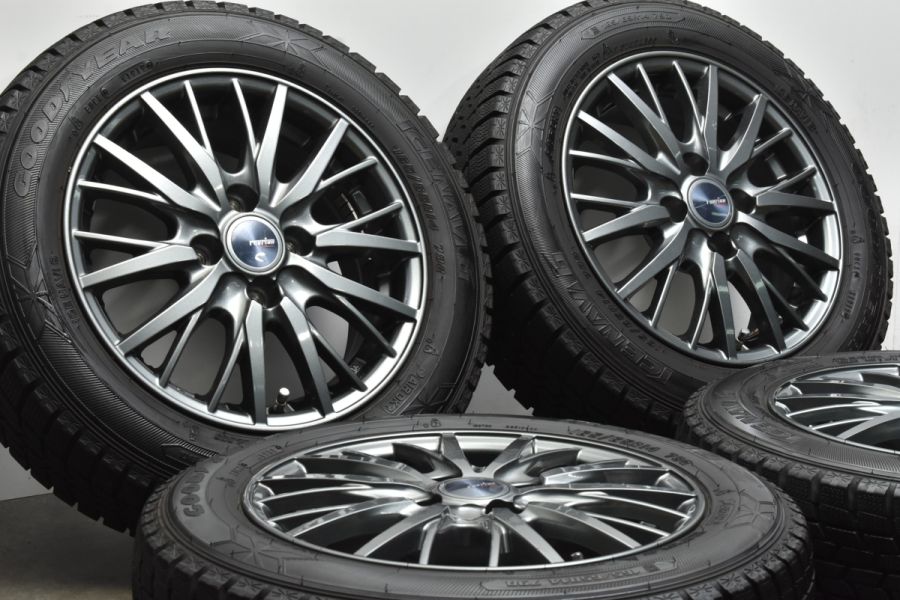 【バリ溝 美品】ラブリオン 14in 5.5J +38 PCD100 グッドイヤー アイスナビ6 165/65R14 タンク パッソ ルーミ トール  ストーリア ブーン