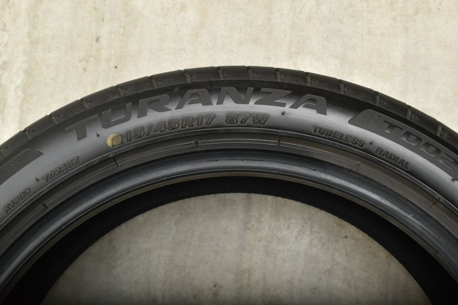 4本セット】ブリヂストン トランザ T002 215/45R17 プリウス カローラツーリング スポーツ 86 BRZ インプレッサ RX-7 リーフ  中古 タイヤのみ | パーツ販売ナンバーワン