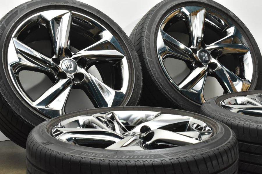 美品 ブラックスパッタリング】トヨタ 220 クラウン RS 純正 18in 8J +45 PCD114.3 ブリヂストン レグノ 225/45R18  210 200 マークX 中古 タイヤホイールセット | パーツ販売ナンバーワン