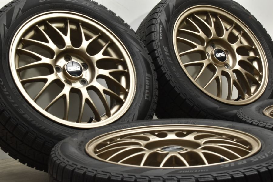 【鍛造】スバル 純正 オプション BBS RG362 16in 6.5JJ +48 100 ピレリ アイスアシンメトリコプラス 205/55R16  BRZ レガシィ インプレッサ