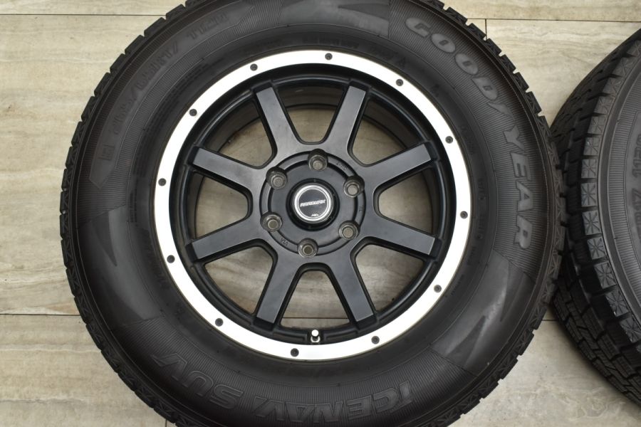 【バリ溝】ロードマックス WF-8 17in 7.5J+25 PCD139.7 グッドイヤー アイスナビ SUV 265/65R17 プラド  ハイラックス サーフ スタッドレス