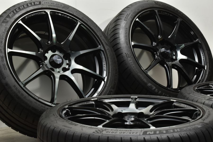 美品 バリ溝】WedsSport SA-99R 18in 8.5J +50 PCD114.3 ミシュラン パイロットスポーツ 4S 245/40R18  ルノー メガーヌ レヴォーグ WRX 中古 タイヤホイールセット | パーツ販売ナンバーワン