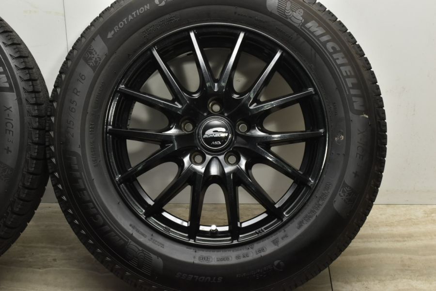 【美品】シュナイダー 16in 6.5J +38 PCD114.3 ミシュラン X-ICE3+ 215/65R16 アルファード ヴェルファイア  デュアリス プレサージュ