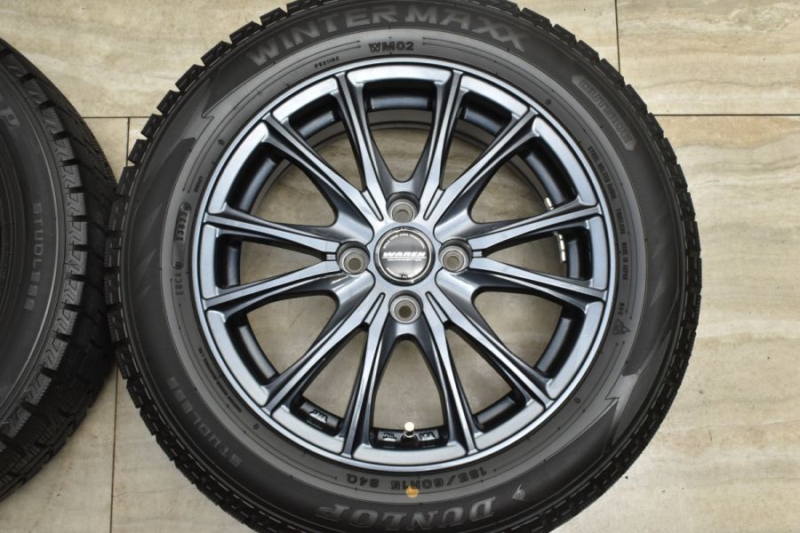 2022年製 バリ溝 美品】WAREN 15in 5.5J +38 PCD100 ダンロップ WM02