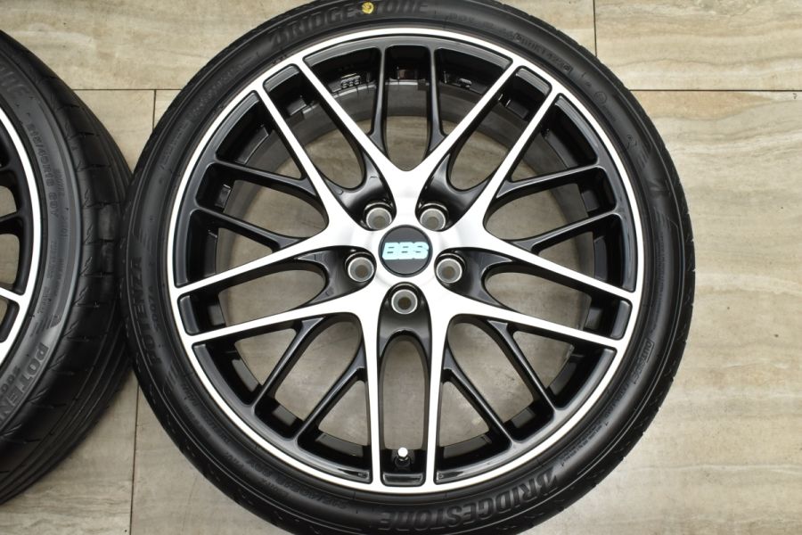 【2023年製 未走行 超バリ溝 美品】BBS CS021 18in 7.5J +48 PCD100 ブリヂストン 215/40R18 レクサス  CT200h プリウス カローラスポーツ