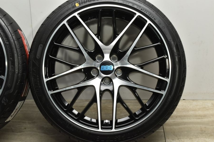 【2023年製 未走行 超バリ溝 美品】BBS CS021 18in 7.5J +48 PCD100 ブリヂストン 215/40R18 レクサス  CT200h プリウス カローラスポーツ