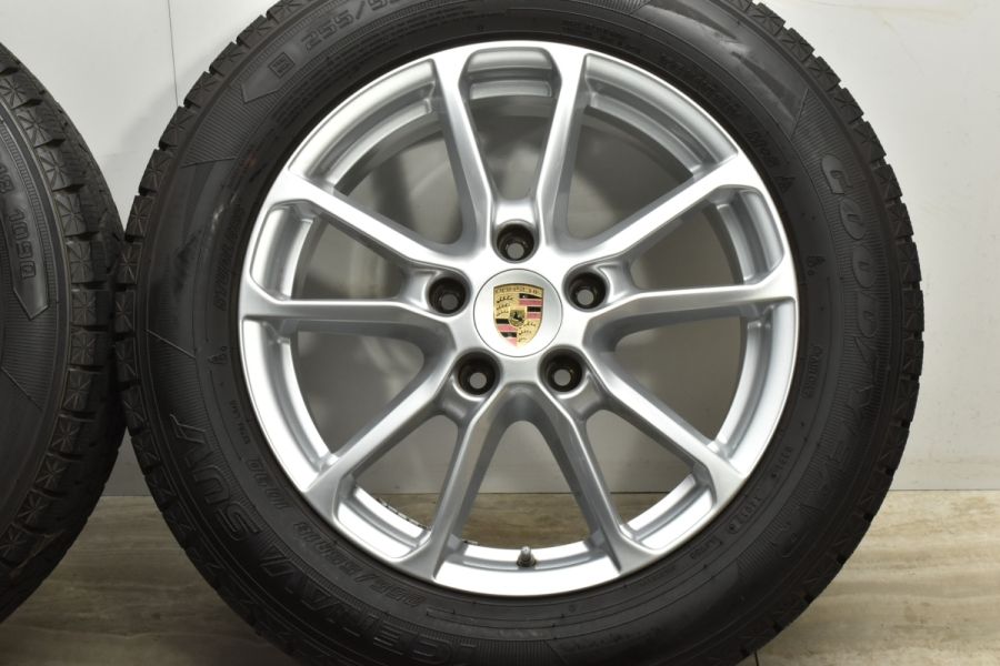 程度良好品】ポルシェ 958 カイエン 純正 18in 8J +53 PCD130 グッドイヤー アイスナビ SUV 255/55R18  7P5601025AB Q7 トゥアレグ 流用 中古 スタッドレスタイヤホイールセット | パーツ販売ナンバーワン