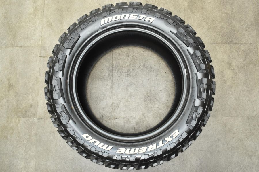 【希少サイズ バリ溝 ホワイトレター】MONSTA モンスタ エクストリーム マッド 33x12.50R20LT 121Q 4本 プラド ハイラックス  リフトアップ