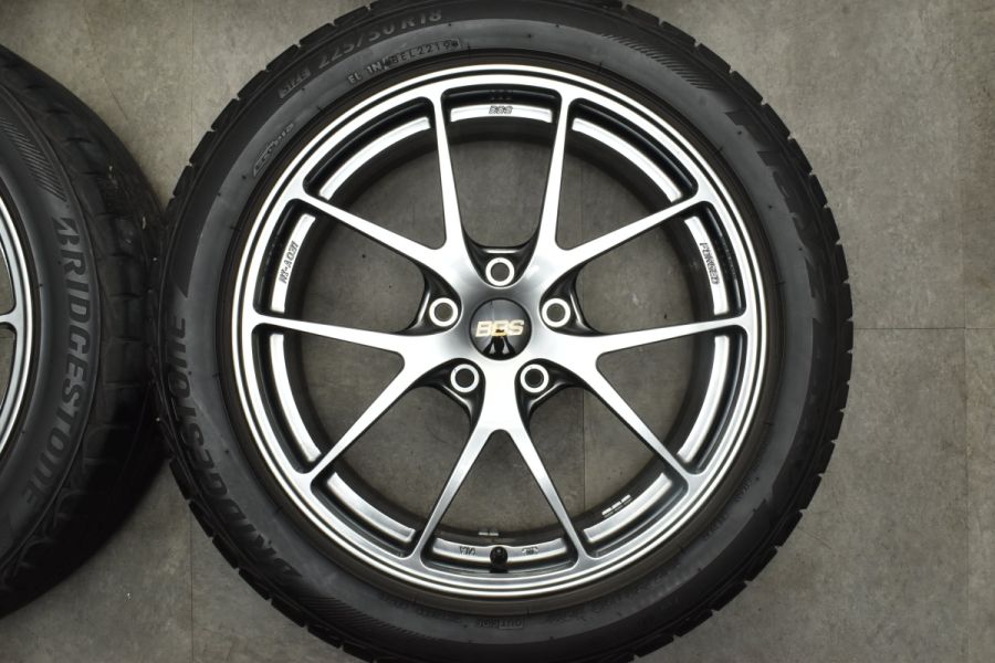 美品 鍛造】BBS RI-A031 18in 7.5J +43 PCD114.3 ブリヂストン 225