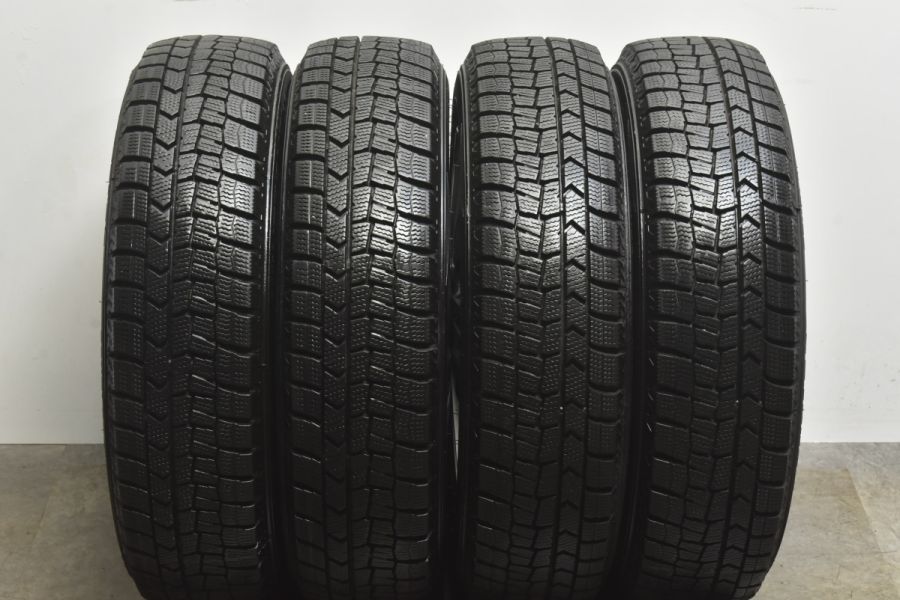 【バリ溝 WM02】ダイハツ キャスト 純正 14in 4.5J +45 PCD100 ダンロップ ウインターマックス 155/65R14 タント  ムーヴ ウェイク 流用