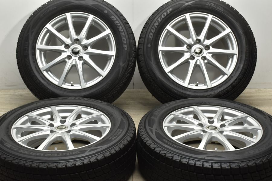 【美品】Stranger 17in 7J +48 PCD114.3 ダンロップ ウィンターマックス SJ8 225/65R17 エクストレイル  CX-5 CX-8 レガシィアウトバック