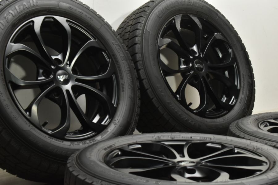 【バリ溝】AGA モビウス 16in 8.5J +45 PCD120 グッドイヤー アイスナビ7 205/60R16 MINI R60 クロスオーバー  R61 ペースマン