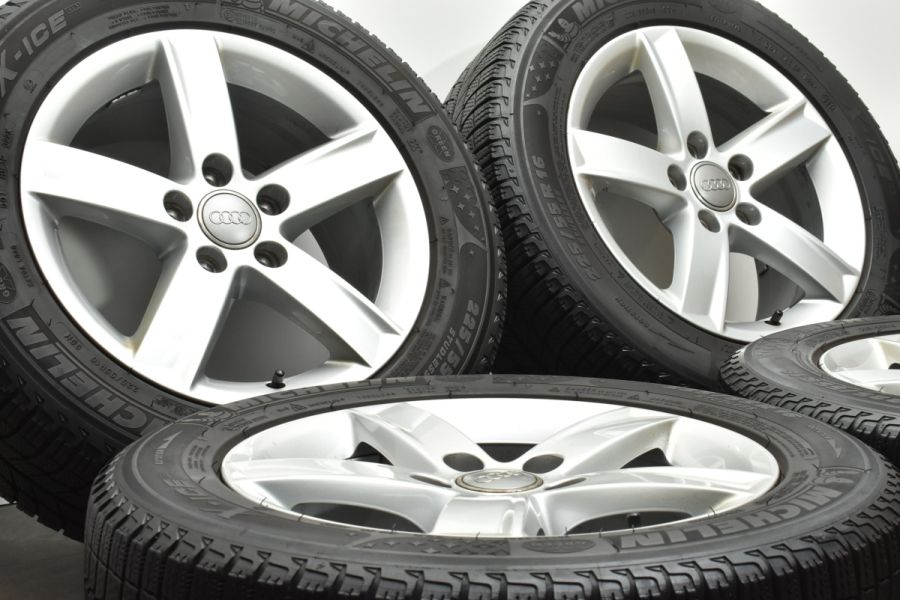 【正規品】アウディ B8 A4 純正 16in 7J +46 PCD112 ミシュラン X-ICE XI3 225/55R16  品番:8K0071496 ノーマル戻し 交換用