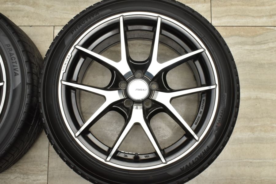 【バリ溝】RAYS HOMURA A5S 17in 7.5J +50 PCD100 プラクティバ 215/45R17 86 カローラスポーツ プリウス  BRZ レガシィ インプレッサ