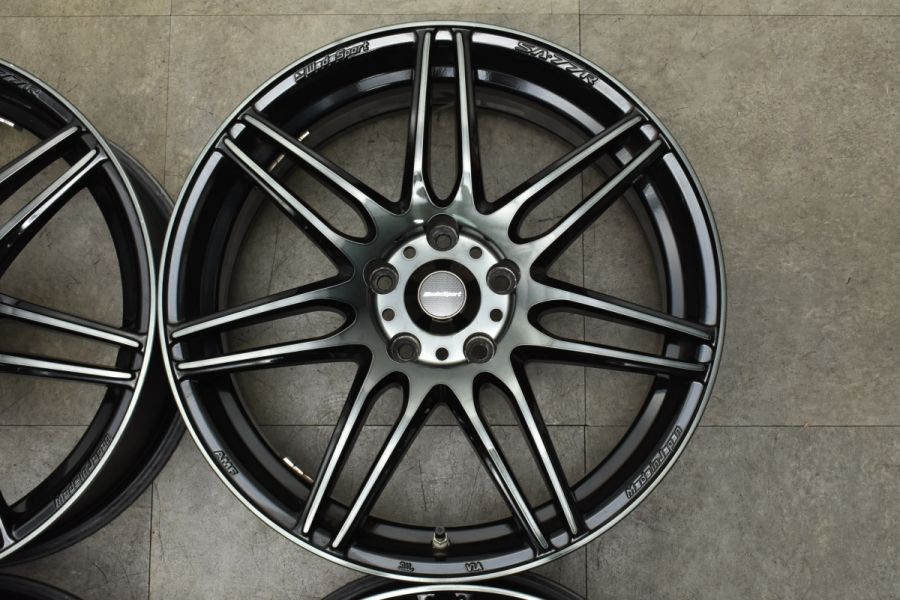 バリ溝 WM03付 美品】WedsSport SA-77R 18in 7.5J +35 114.3