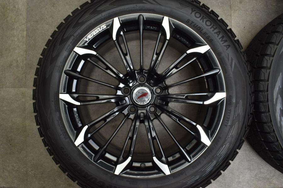 【バリ溝 美品】RAYS VERSUS TRIAINA BLACK DIAMANTE 19in 8.5J+38 PCD114.3 ヨコハマ  アイスガード G075 235/55R19 レクサス RX ハリアー