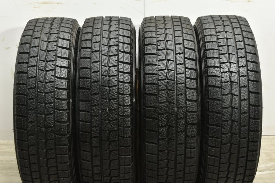 【バリ溝 美品】WEDS ウィナーズ 15in 5.5J+42 PCD100 ダンロップ ウインターマックス WM01 175/65R15 アクア  ヴィッツ フィット キューブ