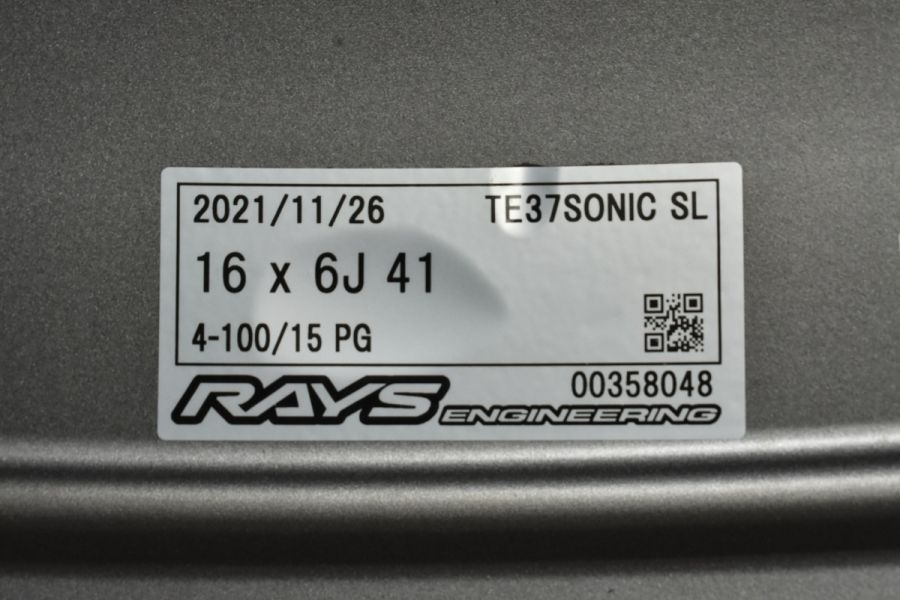 美品 軽量】RAYS ボルクレーシング TE37 SONIC SL 16in 6J +41 PCD100