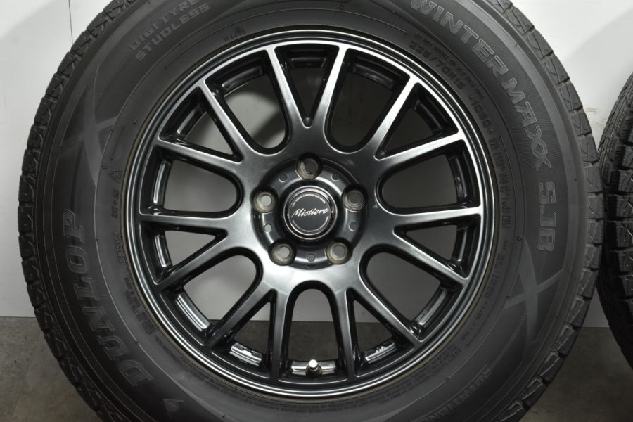 美品】ミスティーレ 16in 6.5J +38 PCD114.3 ダンロップ ウィンターマックス SJ8 225/70R16 RAV4 ハリアー  エクストレイル 中古 スタッドレスタイヤホイールセット | パーツ販売ナンバーワン