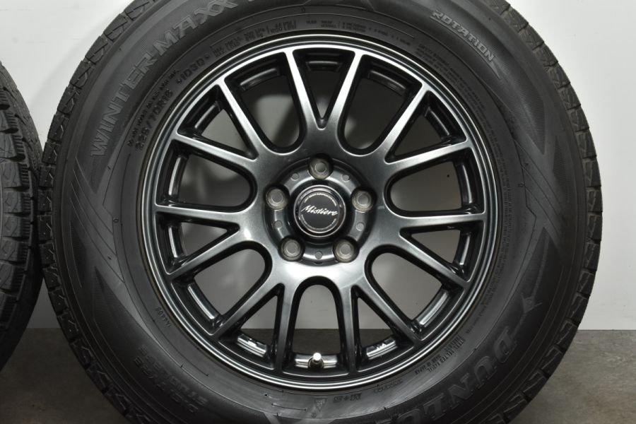 【美品】ミスティーレ 16in 6.5J +38 PCD114.3 ダンロップ ウィンターマックス SJ8 225/70R16 RAV4 ハリアー  エクストレイル