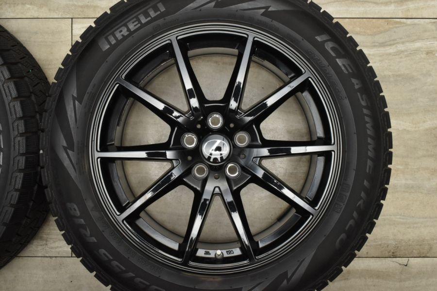 【レクサス NX 純正サイズ】ラ・ストラーダ LF-SPORT2 18in 7.5J +35 PCD114.3 ピレリ アイスアシンメトリコ  235/55R18 空気圧センサー付