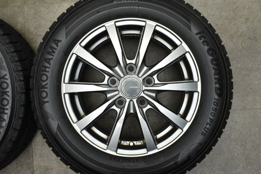 バリ溝 美品】トヨタ車専用設計 GRASS 15in 6J+53 PCD114.3 ヨコハマ