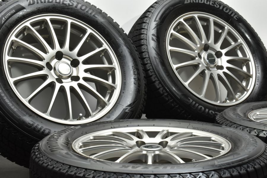 【美品 バリ溝】エコフォルム 17in 7J +38 PCD114.3 ブリヂストン ブリザック DM-V3 225/65R17 レクサスNX  ハリアー RAV4 エクストレイル