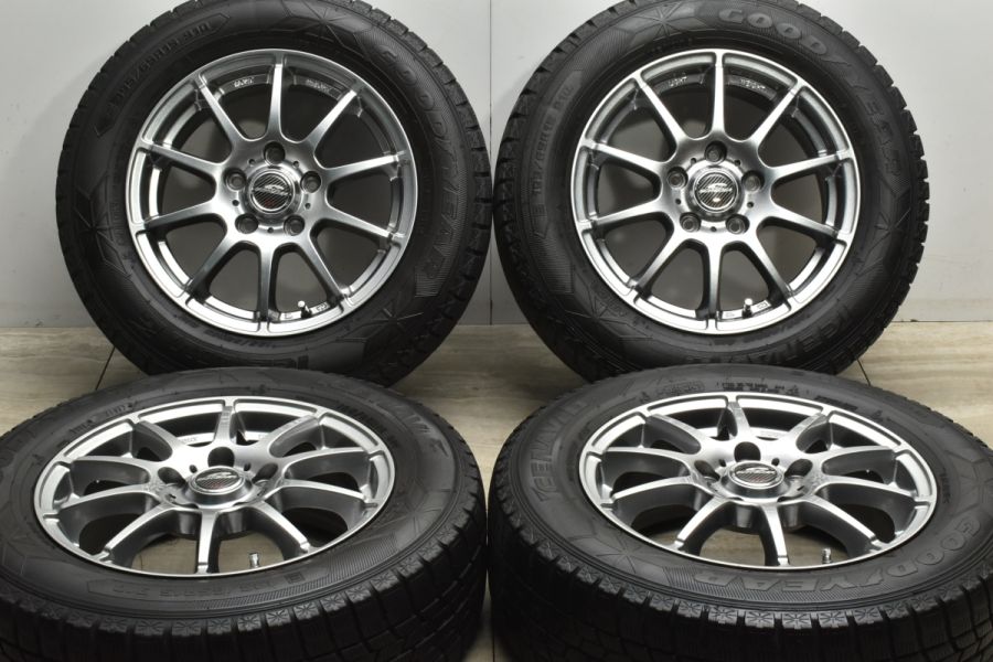 【美品】シュナイダー 15in 6J+50 PCD114.3 グッドイヤー アイスナビ6 195/65R15 ノア ヴォクシー ステップワゴン  アコード セレナ リーフ