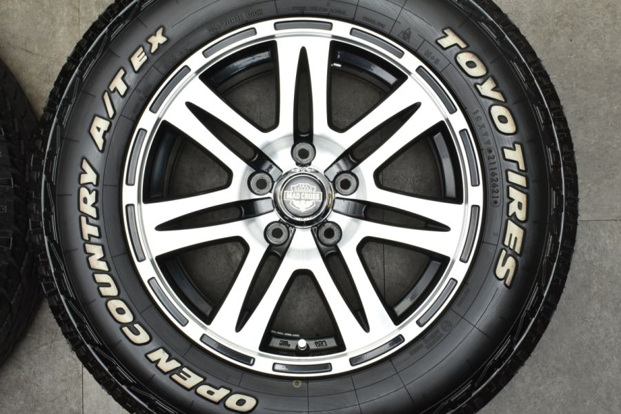 【人気ホイール バリ溝付】マッドクロス XD-7C 16in 7J +35 PCD114.3 トーヨー オープンカントリー A/T 215 ...