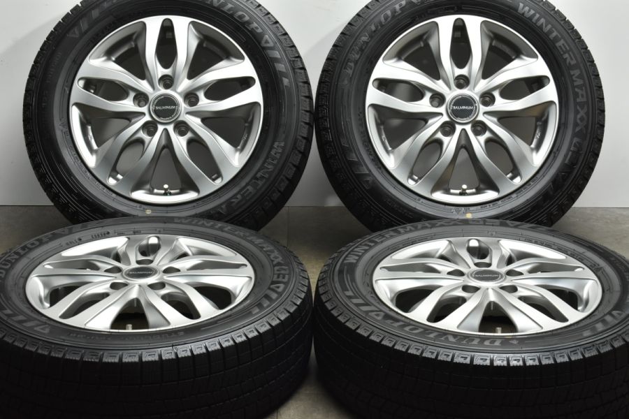 【美品 バリ溝】バルミナ 15in 5.5J +50 PCD114.3 ダンロップ ウィンターマックス03 WM03 185/65R15 トヨタ  ジャパンタクシー フリード