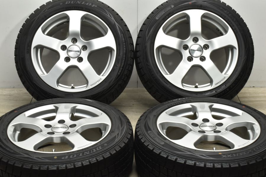 【バリ溝】RINSPEED 16in 7J +50 PCD112 ダンロップ ウインターマックス WM01 205/55R16 VW ゴルフ  トゥーラン ヴァリアント アウディ A3