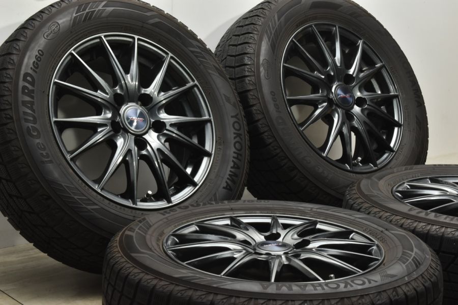 【ホイール美品】VELVA 15in 6J +43 PCD114.3 ヨコハマ アイスガード iG60 195/65R15 ノア ヴォクシー セレナ  プレマシー アクセラ