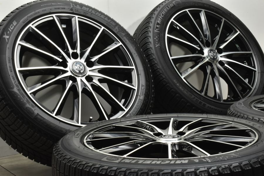 【美品】ソライア V7 18in 7.5J +48 PCD114.3 ミシュラン X-ICE XI3 225/50R18 UX C-HR エスティマ  オデッセイ ヴェゼル エリシオン