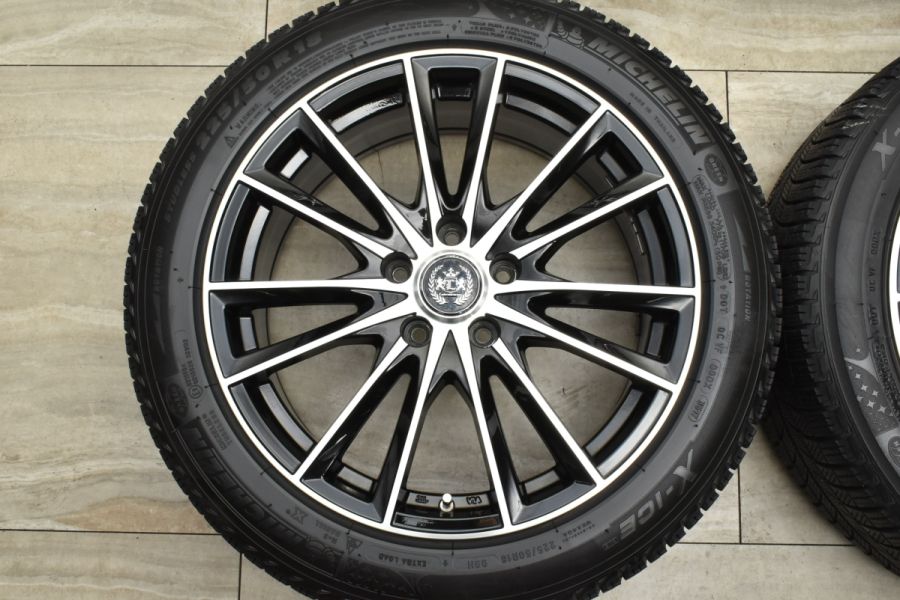 【美品】ソライア V7 18in 7.5J +48 PCD114.3 ミシュラン X-ICE XI3 225/50R18 UX C-HR エスティマ  オデッセイ ヴェゼル エリシオン