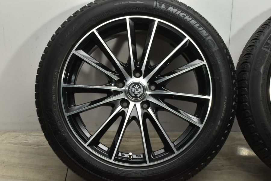 【美品】ソライア V7 18in 7.5J +48 PCD114.3 ミシュラン X-ICE XI3 225/50R18 UX C-HR エスティマ  オデッセイ ヴェゼル エリシオン