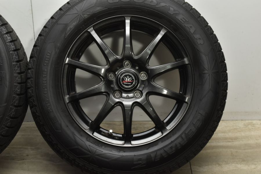 【バリ溝 美品】ロクサーニスポーツ 16in 6.5J +53 PCD114.3 グッドイヤー アイスナビ6 215/65R16 エルグランド  CX-30 MX-30 ヴェゼル