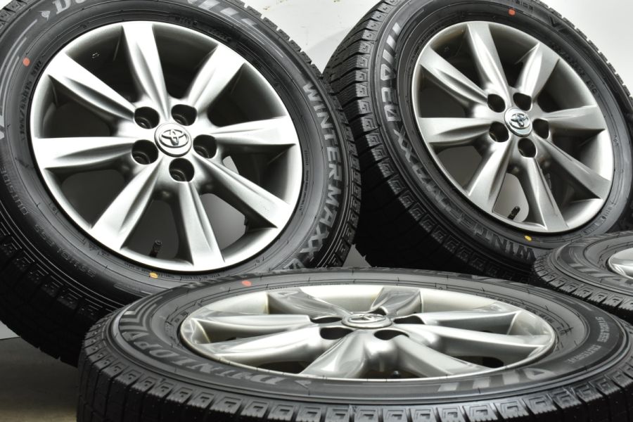 【バリ溝】トヨタ 20 ウィッシュ 純正 15in 6J +45 PCD100 ダンロップ ウィンターマックス 03 195/65R15 プリウス  カローラツーリング