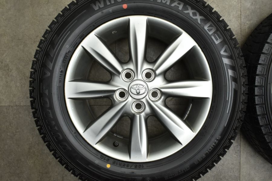 【バリ溝】トヨタ 20 ウィッシュ 純正 15in 6J +45 PCD100 ダンロップ ウィンターマックス 03 195/65R15 プリウス  カローラツーリング