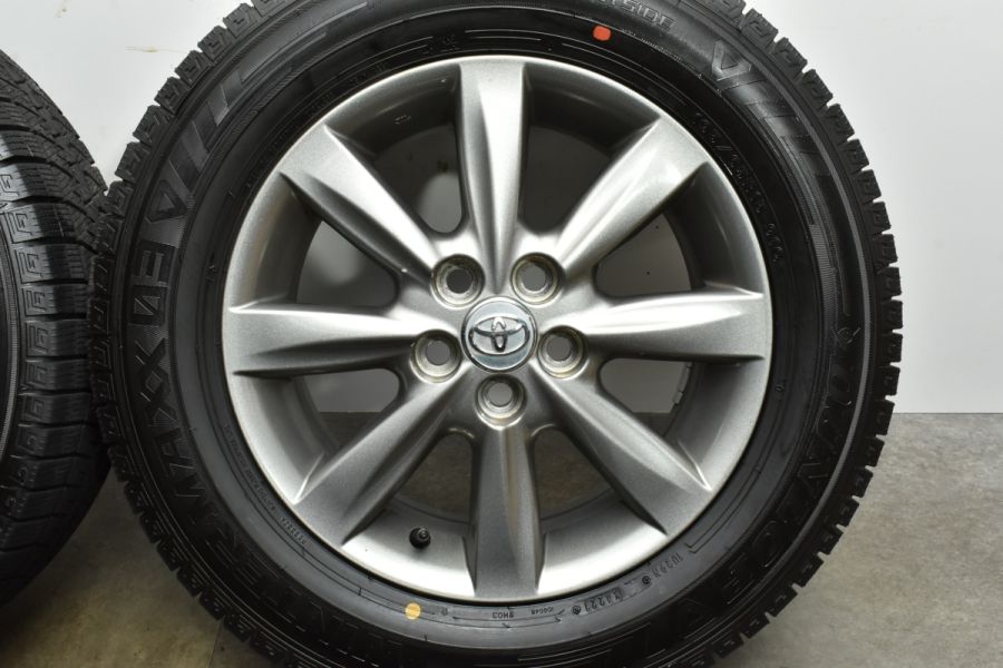 【バリ溝】トヨタ 20 ウィッシュ 純正 15in 6J +45 PCD100 ダンロップ ウィンターマックス 03 195/65R15 プリウス  カローラツーリング