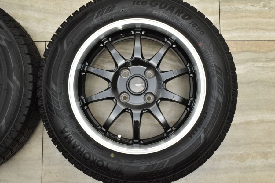 【良好品】Gスピード 14in 5.5J +38 PCD100 ヨコハマ アイスガード iG60 165/70R14 アクア ヴィッツ パッソ マーチ  スイフト ソリオ 即納