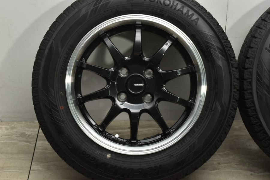 【良好品】Gスピード 14in 5.5J +38 PCD100 ヨコハマ アイスガード iG60 165/70R14 アクア ヴィッツ パッソ マーチ  スイフト ソリオ 即納