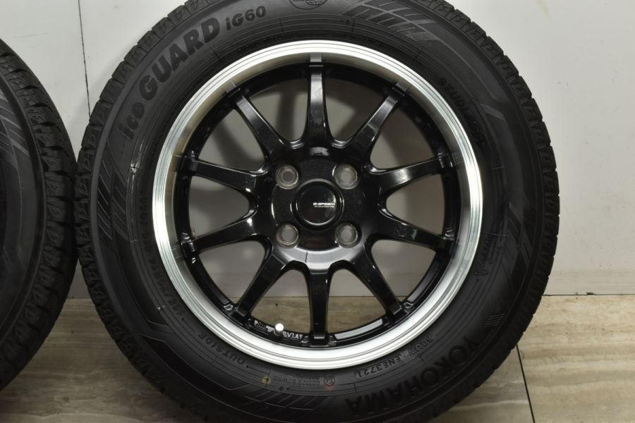 【良好品】Gスピード 14in 5.5J +38 PCD100 ヨコハマ アイスガード iG60 165/70R14 アクア ヴィッツ パッソ マーチ  スイフト ソリオ 即納