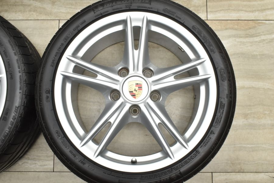 美品】ポルシェ 987 ボクスター ケイマン 純正 18in 8J +57 9J +43 PCD130 ミシュラン パイロットスポーツ 235/40R18  265/40R18 中古 タイヤホイールセット | パーツ販売ナンバーワン