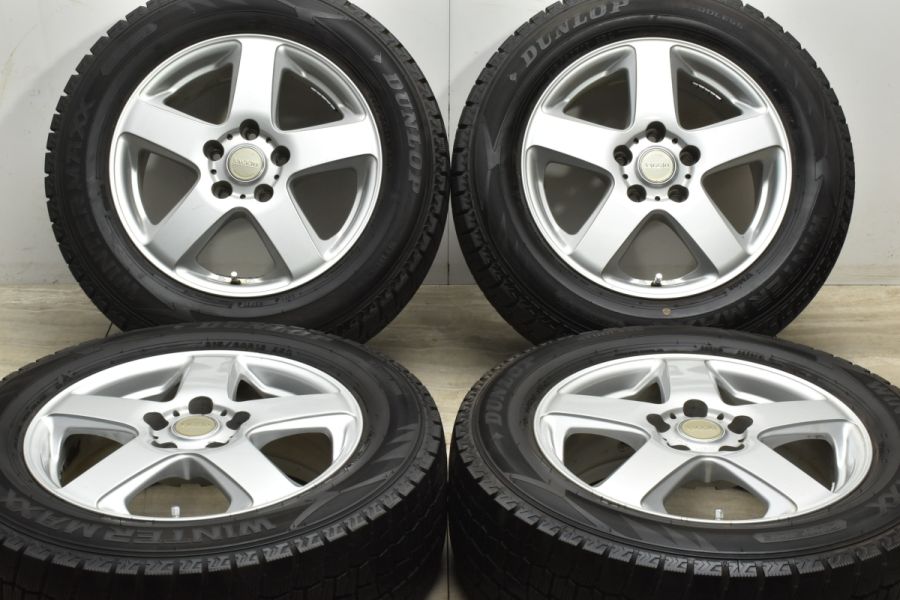 【バリ溝】VAGGIO 16in 6.5J +48 PCD114.3 ダンロップ ウインターマックス WM02 215/60R16 2021年製  カムリ オデッセイ ヴェゼル CX-3