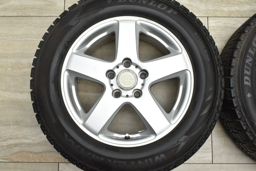 【バリ溝】VAGGIO 16in 6.5J +48 PCD114.3 ダンロップ ウインターマックス WM02 215/60R16 2021年製  カムリ オデッセイ ヴェゼル CX-3