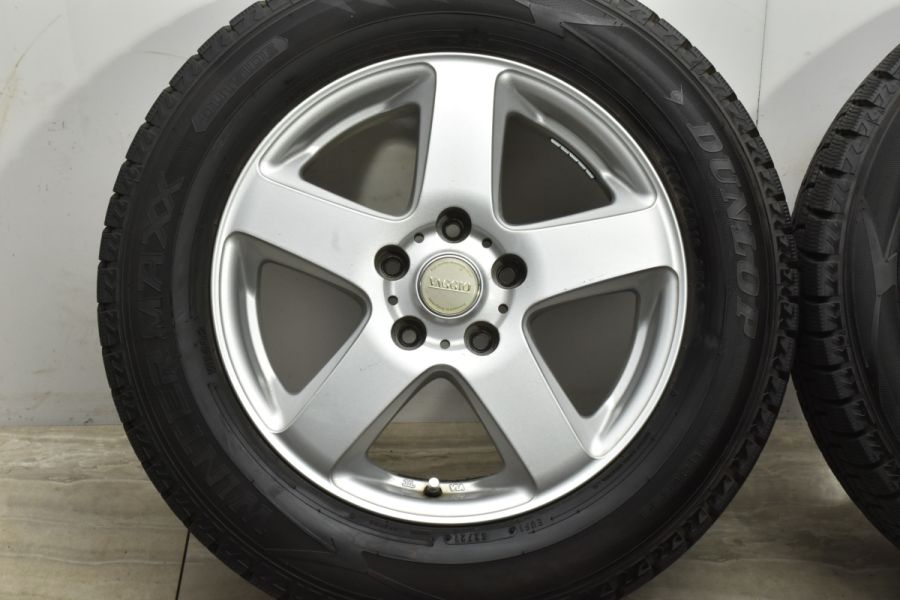 【バリ溝】VAGGIO 16in 6.5J +48 PCD114.3 ダンロップ ウインターマックス WM02 215/60R16 2021年製  カムリ オデッセイ ヴェゼル CX-3