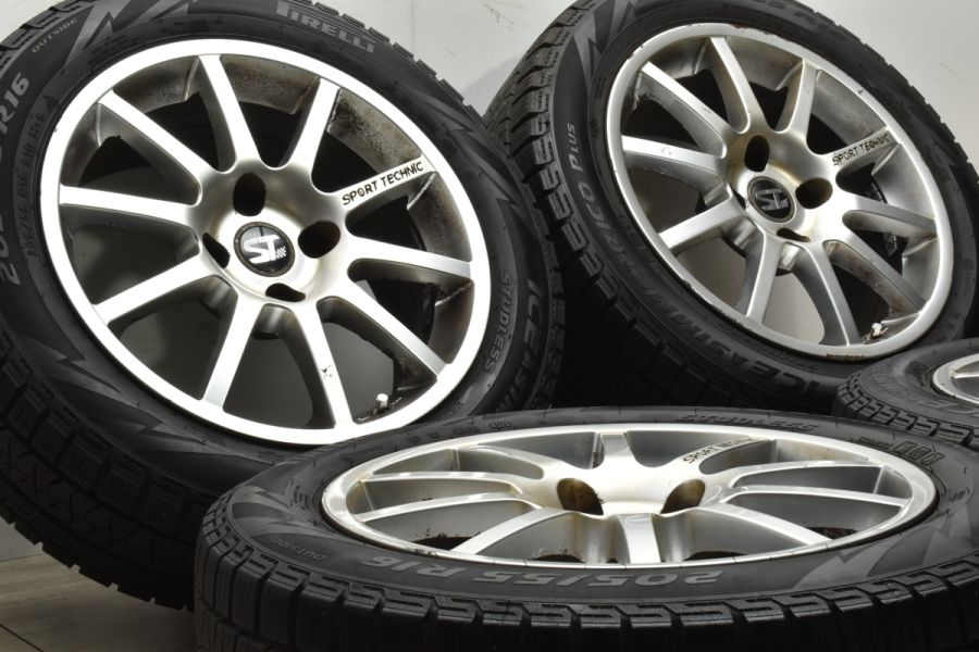 スポーツテクニック 16in 7J +27 PCD108 ピレリ アイスアシンメトリコプラス 205/55R16 プジョー 308 408 DS  DS4 DS5 DS6 中古 スタッドレスタイヤホイールセット | パーツ販売ナンバーワン